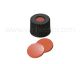 Cap, zwart, ND8 schroef, natuurrubber rood-oranje/TEF transparant, 100st