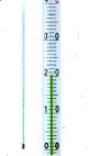 Thermometer -10 - 110:1°C, groene vulling, Ø7-8mm, 300mm, met oog