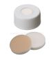 Cap, Ultrabond, wit, ND24 schroef, 15mm gat, siliconen(wit)-PTFE(beige) septum, EPA, VE= 100