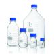 Laboratoriumfles, 1.000ml, GL45, DURAN glas, incl. blauwe dop en gietring